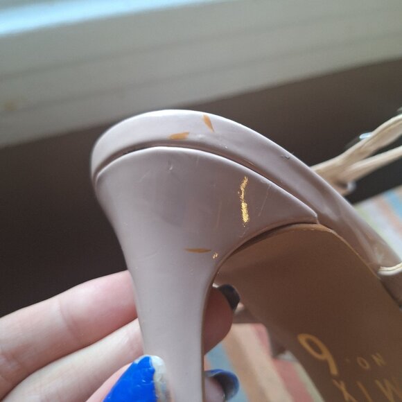 Nude Patent Pointy Toe Heels - Picture 7 of 8